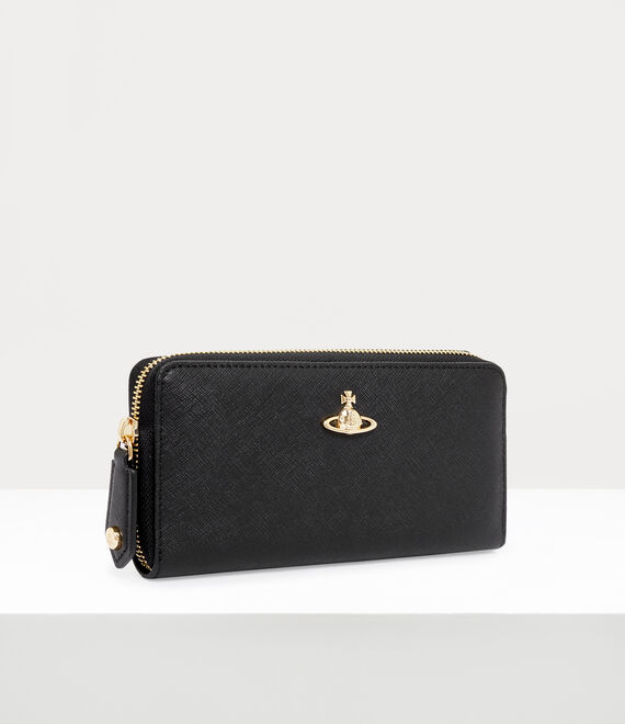 Vivienne Westwood Classic Zip Round Wallet in BLACK